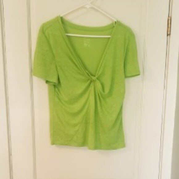 Lime green linen tshirt - Picture 1 of 4
